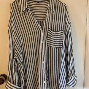Striped Button-Up Blouse